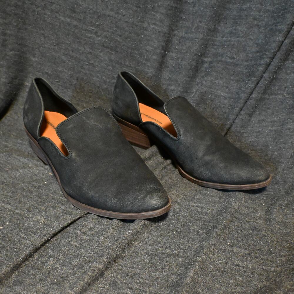 Lucky Brand Women's 7.5M Cahill Leather Flats Black Casual Comfort